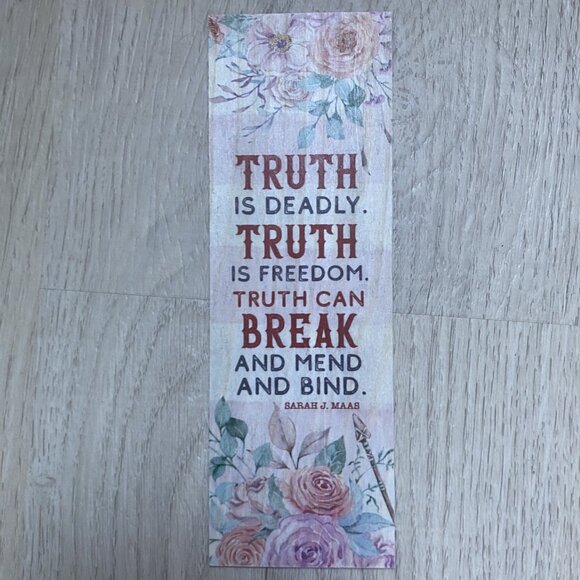 ACOTAR wooden bookmark double sided- Sarah J Maas 15 x 5 cm - Picture 2 of 2